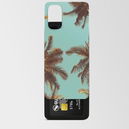 Tropical palm tree with blue sky and cloud abstract background. Summer vacation and nature travel adventure concept. Pastel tone filter effect color style.  Android Card Case