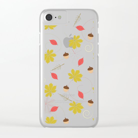 Autumn Pattern Clear iPhone Case