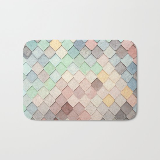Cute Rainbow Scales Bath Mat
