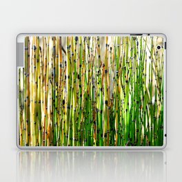 Horsetail plant pattern | Background of long stems | Green Abstract Nature photography Laptop Skin