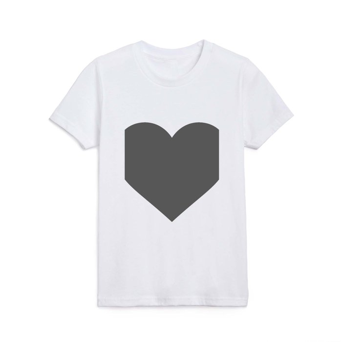 Heart (Grey & White) Kids T Shirt
