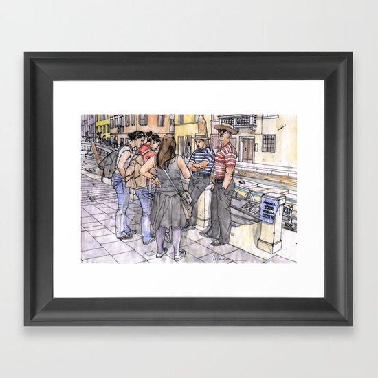 Turiste a Venezia Framed Art Print