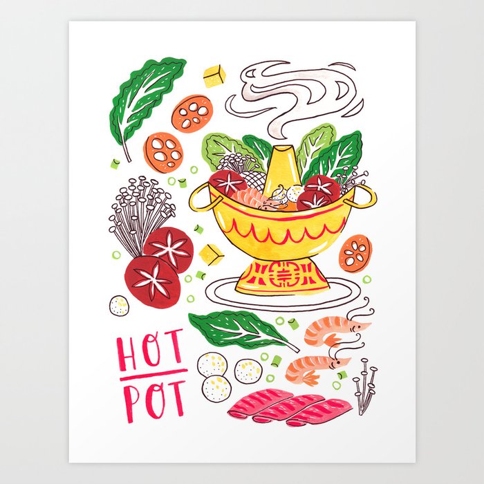 Hot Pot Shabu Shabu Soup Art Print
