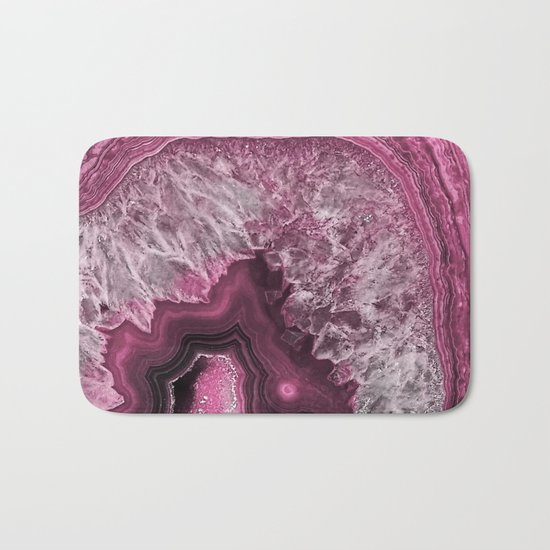 Purple and pink agate mineral gem stone- Beautiful backdrop Bath Mat
