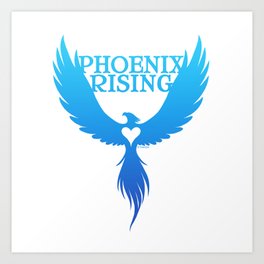PHOENIX RISING - blue Art Print
