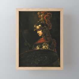 Pallas Athena (1657) by Rembrandt Framed Mini Art Print