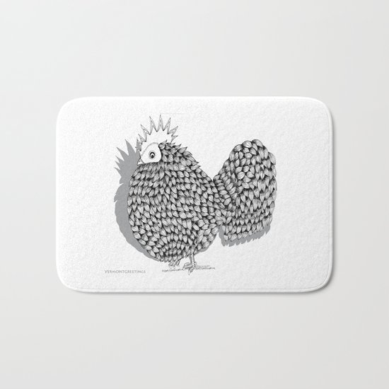 Zentangle Illustration - Funky Chicken Bath Mat