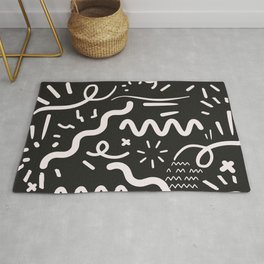 Doodle black and white Area & Throw Rug