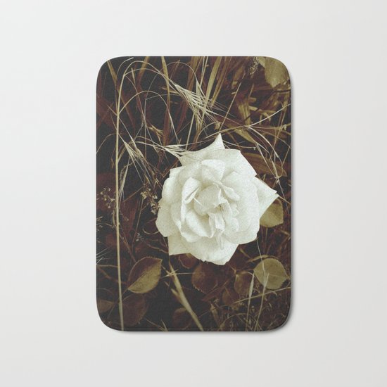 Vintage Rose And Wild Grasses Bath Mat