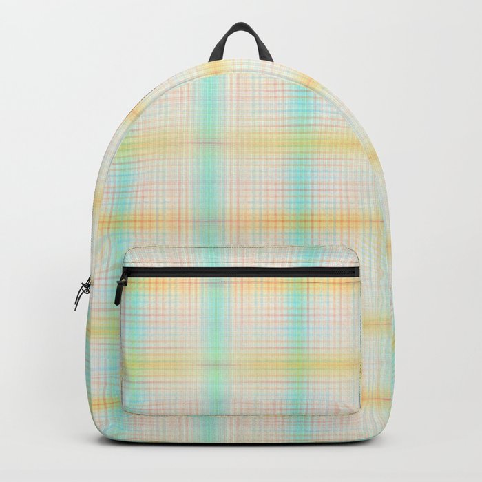 Small Pastel Glow Plaid Backpack