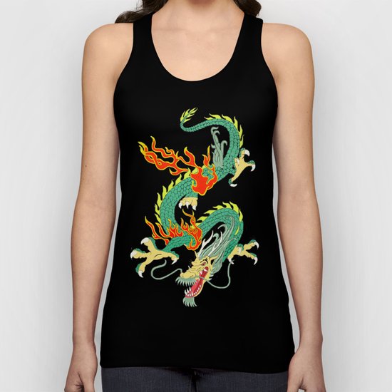 Green Chinese Dragon Unisex Tank Top