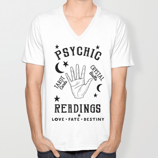 Psychic Readings Fortune Teller Art Unisex V Neck By Peachandgold Society6