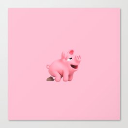 Rosa Pooping PINK Canvas Print