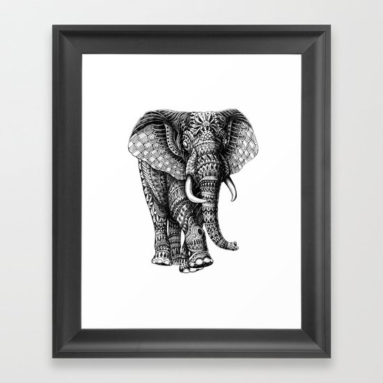 Ornate Elephant v.2 Framed Art Print