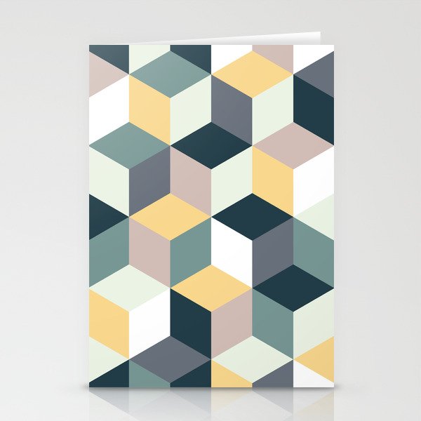 Cubic Pattern Stationery Cards