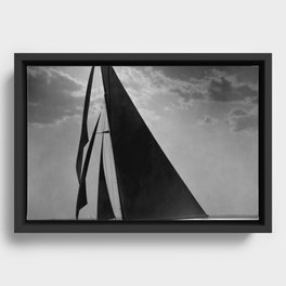 America's Cup Sailing Yacht Races - The Vanitie Newport, Rhode Island black and white photography - photographs Framed Canvas