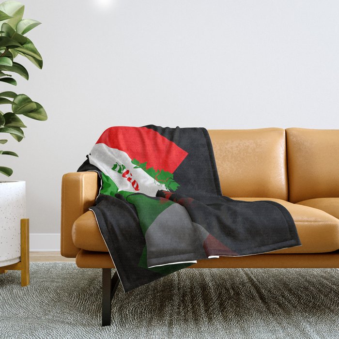 Elegant Italia - Italy Flag And Map Black Throw Blanket