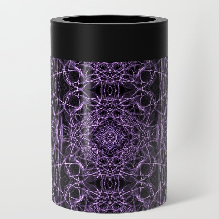 Liquid Light Series 26 ~ Purple Abstract Fractal Pattern Can Cooler