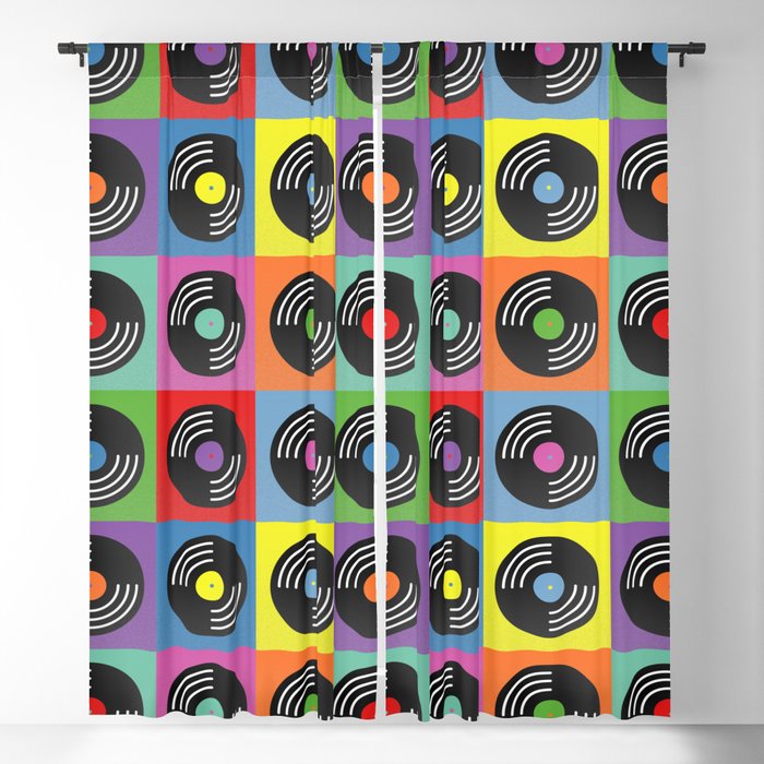Vinyl music pop art Blackout Curtain