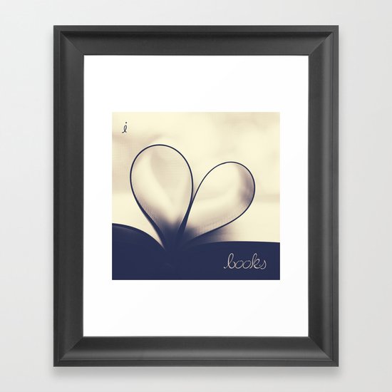 I Heart Books Framed Art Print