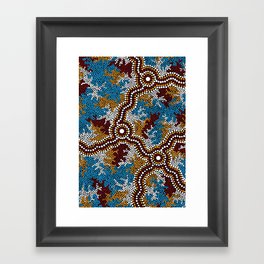 Authentic Aboriginal Art - Wetland Dreaming Framed Art Print