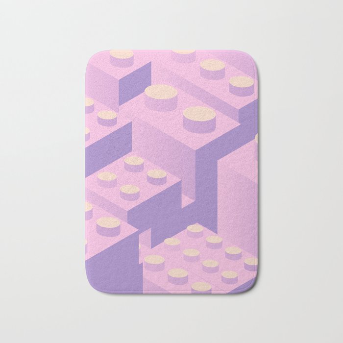 Pink building blocks Bath Mat