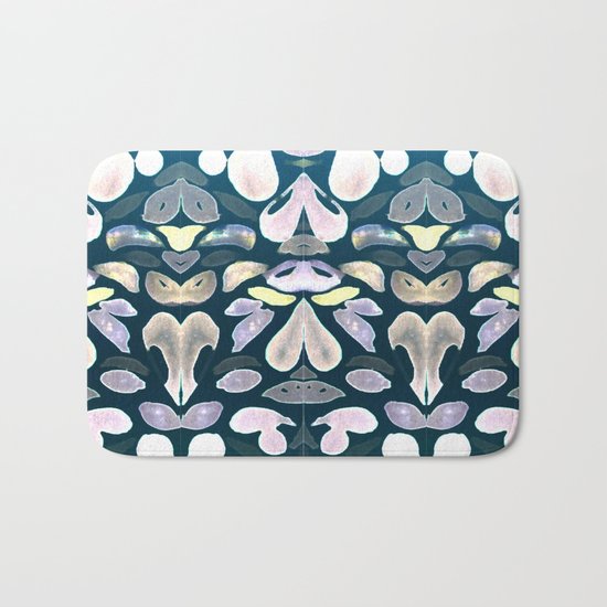 Under The Sea Summer Swimming Lessons, Dark Blue Bath Mat