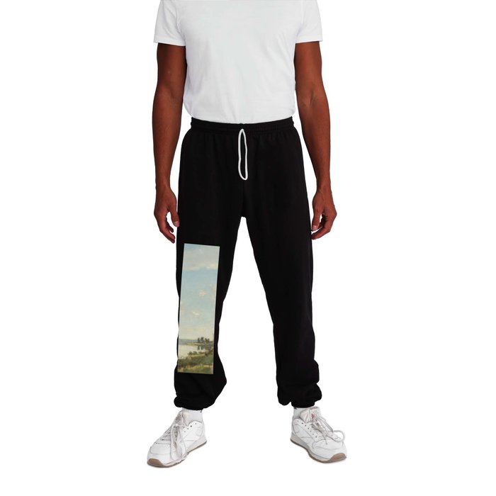 French Impressionist Landscape of Road and River by Claude Monet Sweatpants