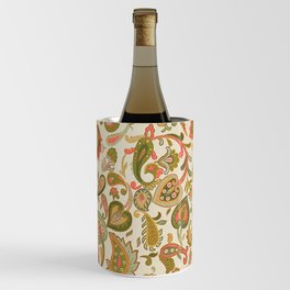 Cottage Cream Cappuccino Paisley Floral Wine Chiller