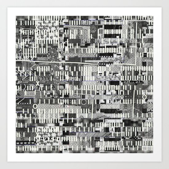 Exploiting Digital Behavior (P/D3 Glitch Collage Studies) Art Print