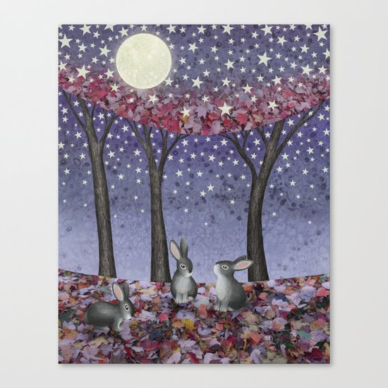 starlit bunnies Canvas Print