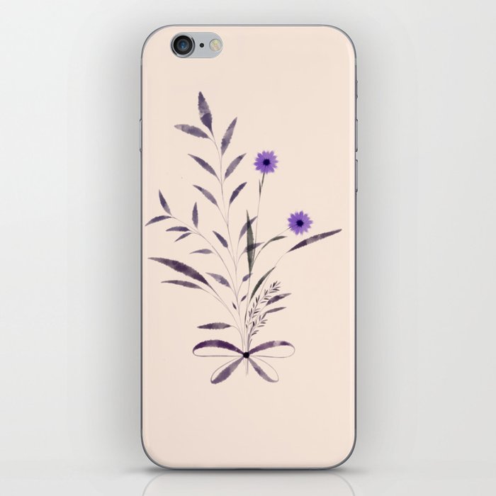 Purple Flowers Bouquet Card iPhone Skin