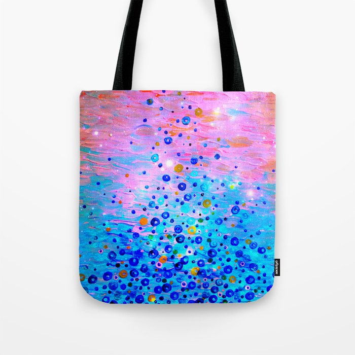 What Goes Up Revisited Bold Royal Blue Pink Bubbles Whimsical
