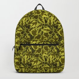 brown plant leaves, seamless pattern Backpack
