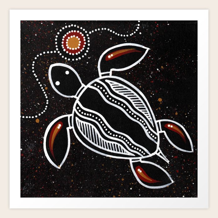 Authentic Aboriginal Art Turtle Art Print by Hogarth Arts Authentic