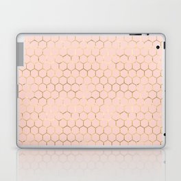 Metallic Gold Honeycomb Blush Pattern Laptop Skin