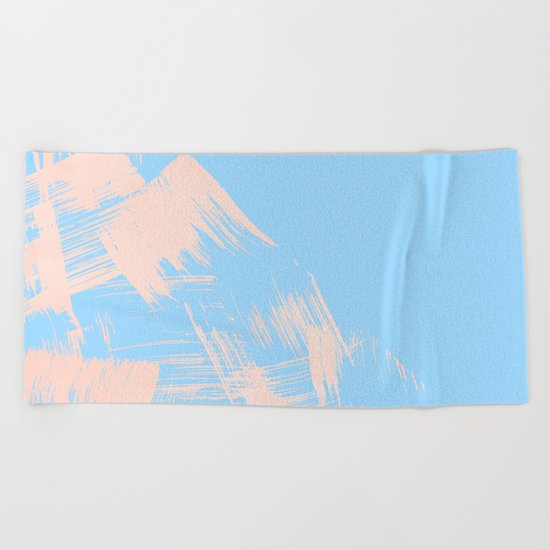 Paint Swipes Blue Raspberry and Sweet Peach Pink Beach Towel