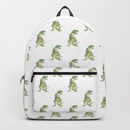 Gig dino trex reading book library Painting Wall Poster Watercolor Backpack
