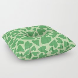 Forest Green Warped Hearts Floor Pillow