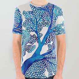Sea Fan Coral – Blue Ombré All Over Graphic Tee
