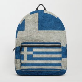 Flag of Greece, vintage retro style Backpack