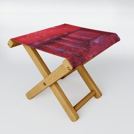 Starry Night Over the Rhone landscape painting by Vincent van Gogh in alternate crimson red with purple stars Folding Stool