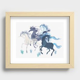 Running Unicorns Recessed Framed Print