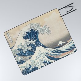 The Great Wave Off Kanagawa by Katsushika Hokusai Thirty Six Views of Mount Fuji - The Great Wave Picnic Blanket