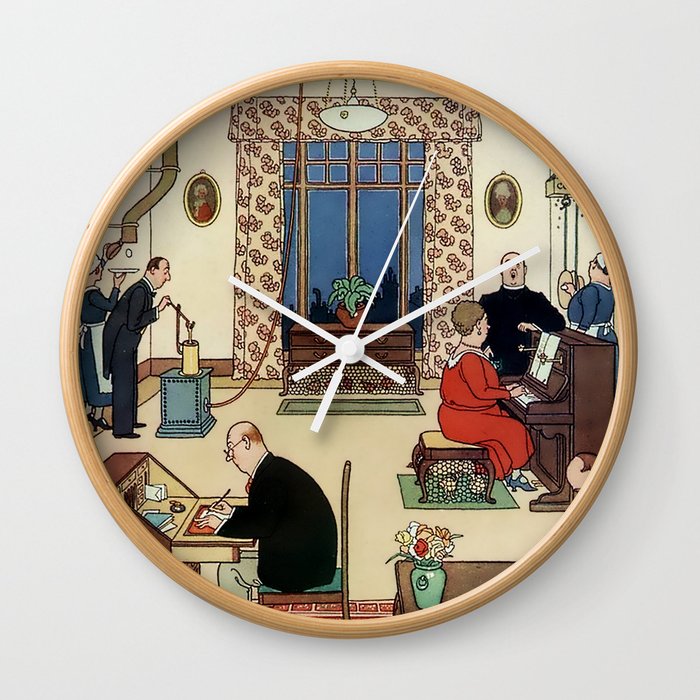 “Top Floor Chicken Farm” by W Heath Robinson Wall Clock