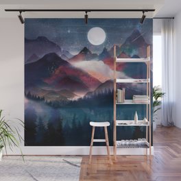 Mountain Lake Under the Stars Wall Mural