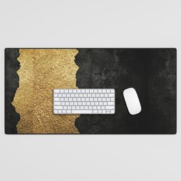 Gold torn & black grunge Desk Mat