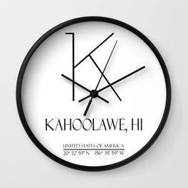 KAHOOLAWE HI Coordinates Art N1085 Wall Clock