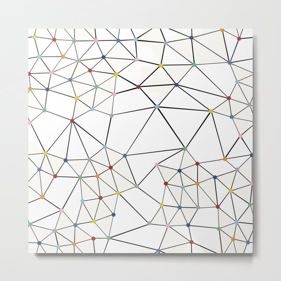 Seg with Color Spots White Metal Print