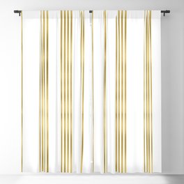Simply luxury Gold small stripes on clear white - vertical pattern Blackout Curtain